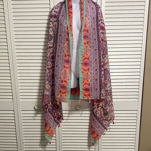 Aldo Colorful Bohemian Scarf with Tassels